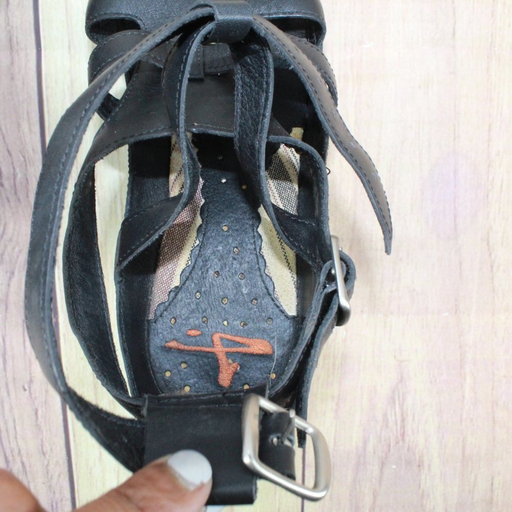J. Denise Black Leather Ankle Strappy Gladiator Heels Pump Shoes Size US 10 - Picture 6 of 9